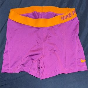 Nike Women's Athletic Shorts in Purple and Orange